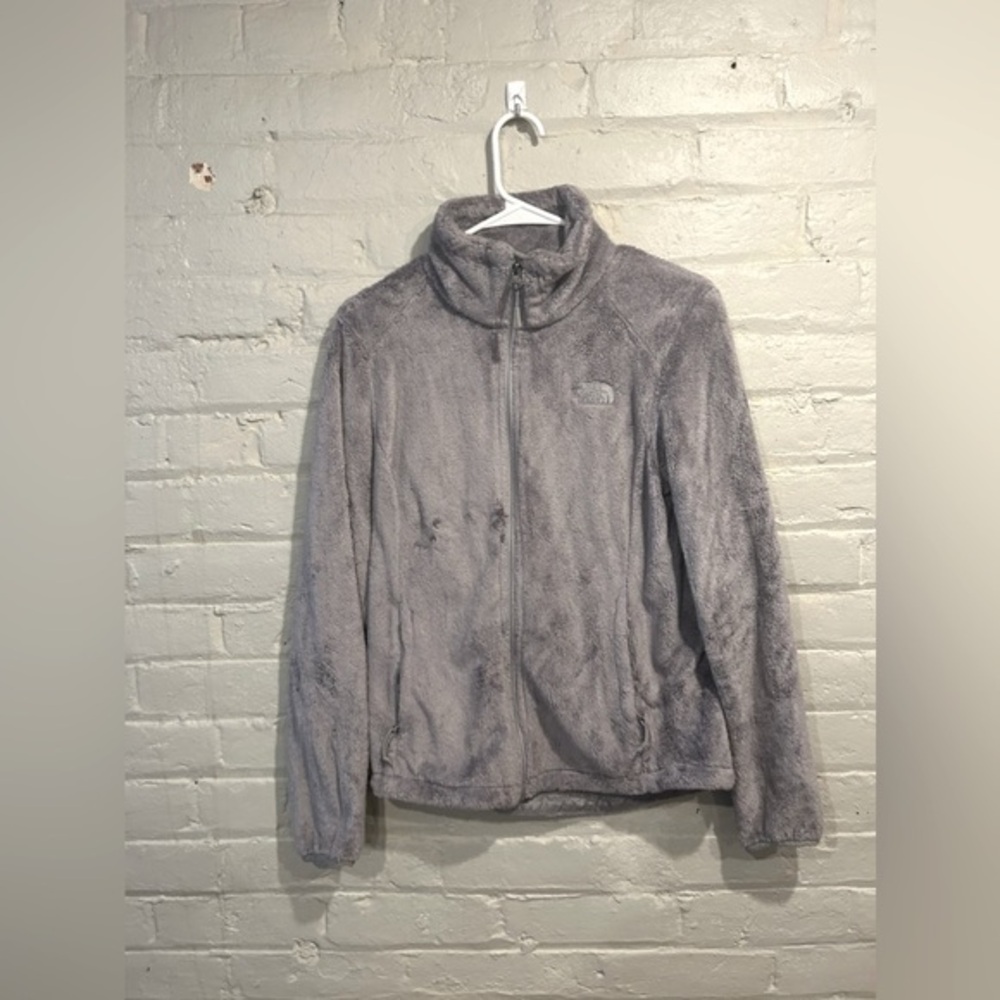 The North Face Gray Fuzzy Zip-Up Fleece